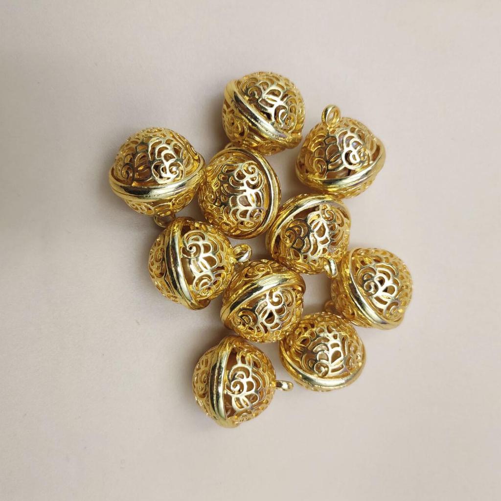 Hua Qian Gu Large Hollow Bell Pendant for DIY Ancient Style Bracelet/Necklace - Medium Size Accessories