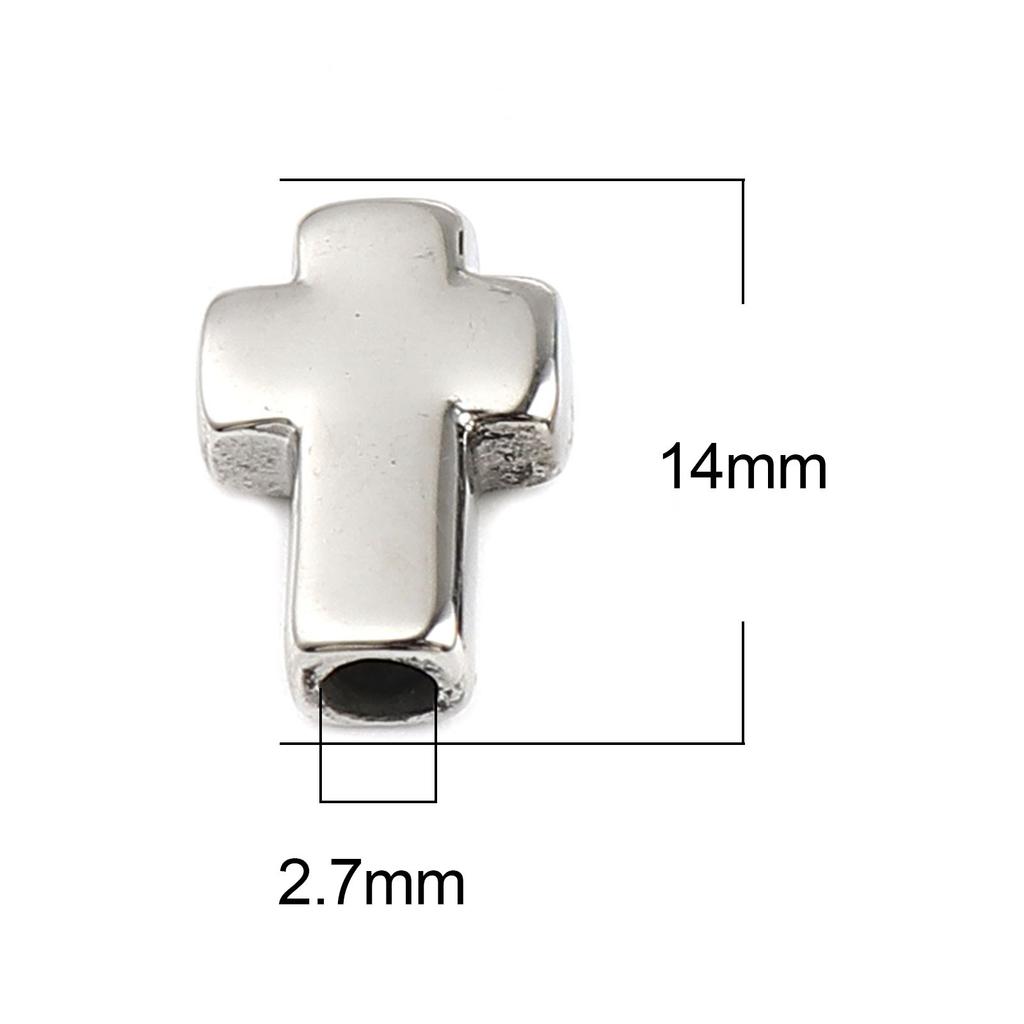 5/10/20/50pcs Stainless Steel Religious Cross Charms Beads Pendants For Jewelry Making Diy Necklace Bracelet Findings Wholesale