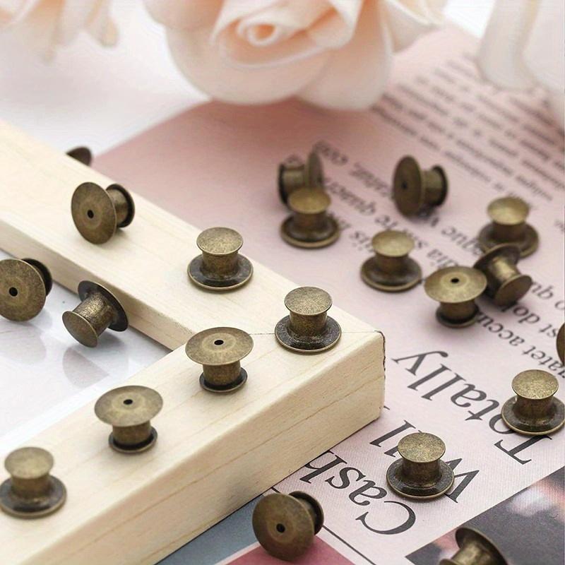 

20 шт. сплошной плоский штифт пружинный штифт фиксатор металлический штифт задний фиксатор штифт фиксатор пряжка задняя сменная коробка 20pcs бронзовый