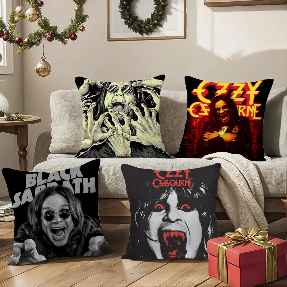 Cool O-ozzy O-osbourne Pillow Case Silky Short Plush with Invisible Zipper Dustproof Sofa Cushion Cover for Home Decor