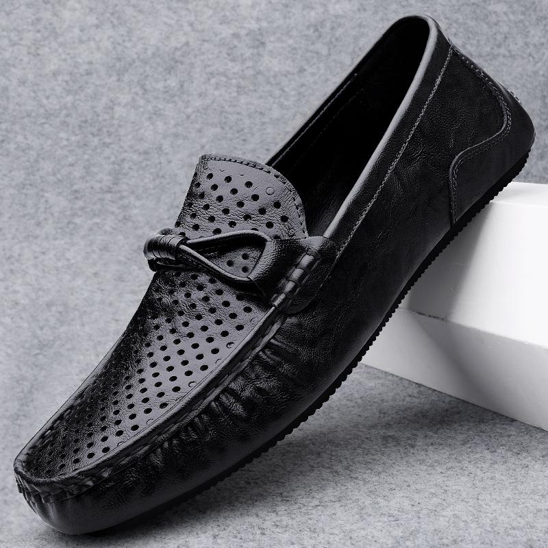 2025 Summer Penny Loafers Men Casual Shoes Breathable Man Moccasins Leather Slip On Flats Lightweight Mens Driving Shoes