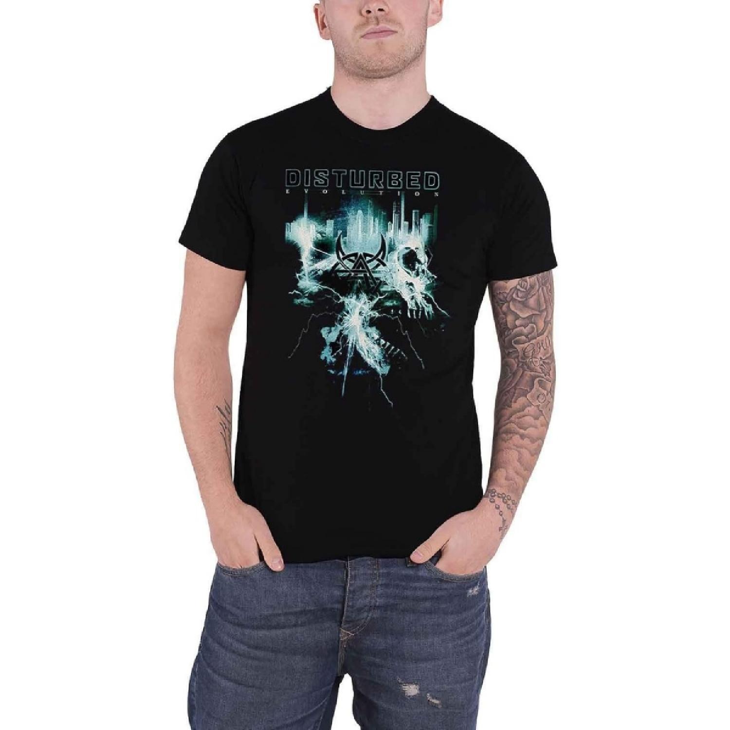 Disturbed T Shirt Apocalypse Evolution Tour 2019 Logo New Official Mens Black XXXXXL разноцветный