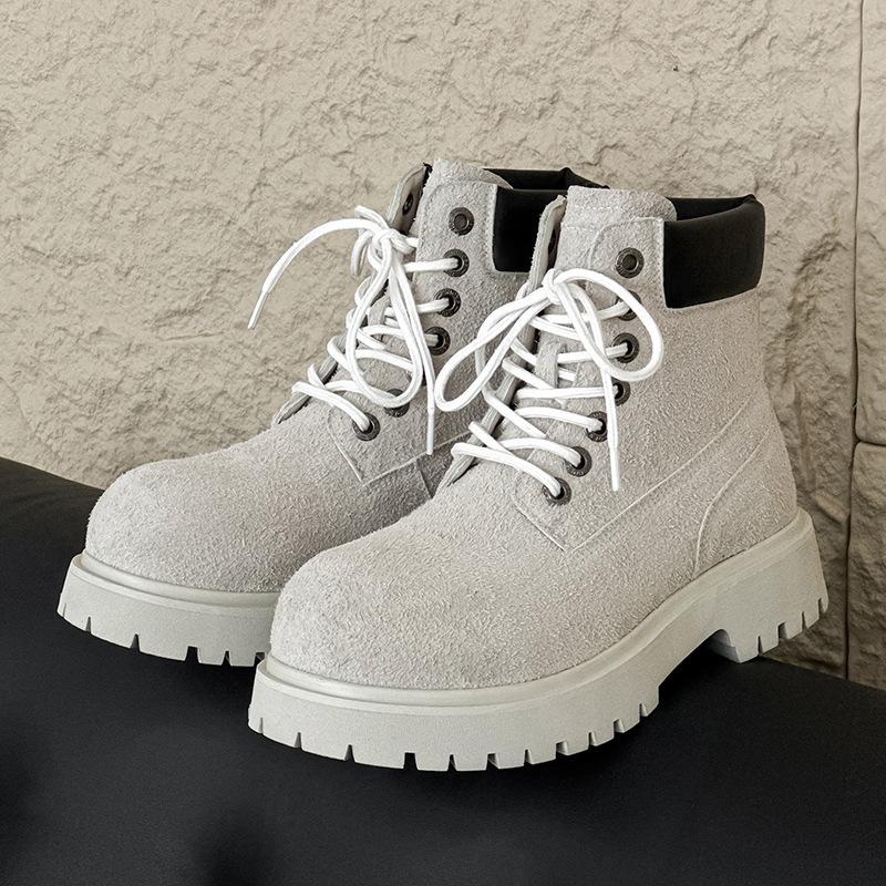 Outdoor high-top desert boots big head thick-soled Martin boots heightening boots hiking shoes locomotive boots shoes