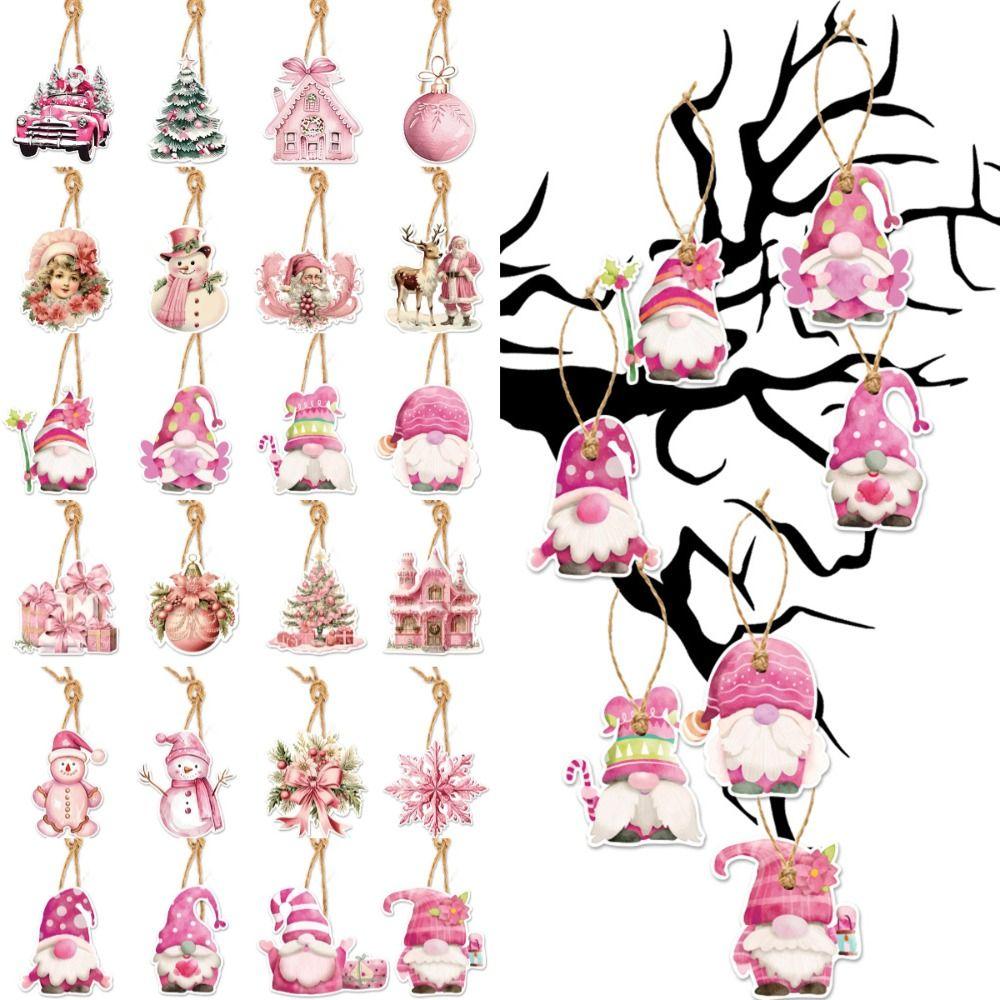 New 16pcs Christmas Tree Pendant Gift Hanging Decoration Santa Claus Hanging DIY Handmade Pendants Home Decor