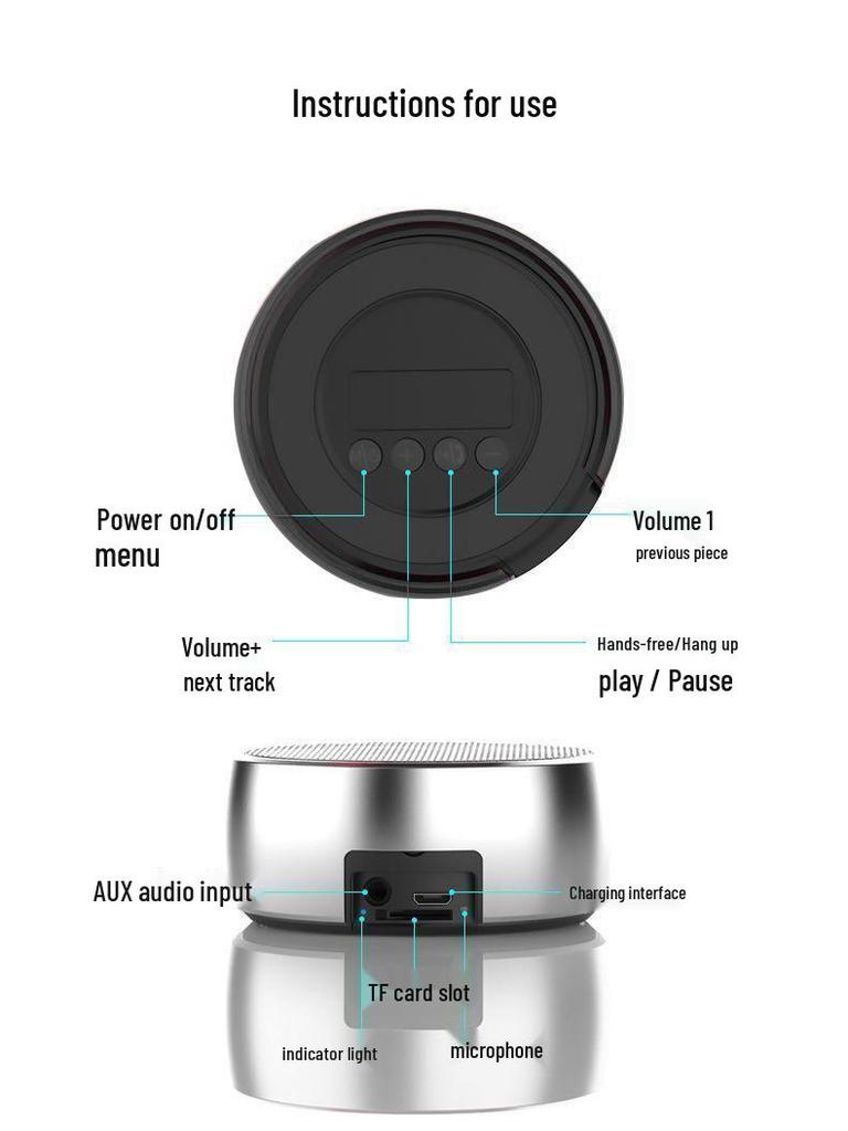 Metal Texture Bluetooth Speaker BS01: Mini, High-Quality Sound, Portable Car Subwoofer.