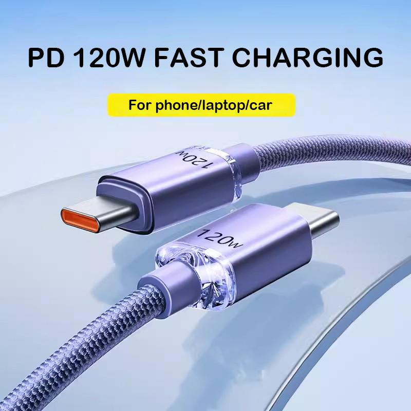 USB A or C to USB C Cable PD 120W 6A Fast Charging Wire For Xiaomi 14 13 12 POCO Realme Fast Charger USB Type C Quick Data Cord