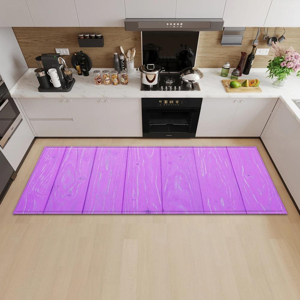 Wood Plank Stripe Color Pattern Home Kitchen Floor Mat Door Front Decoration Floor Mat