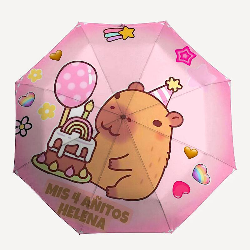 Capybara Themed Travel Umbrella-8 Ribs Automatic Opening and Closing, Portable Folding Design, Compact and Stylish Umbrella Suitable for Out