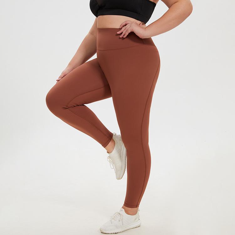 Kadın Büyük Beden Avrupa/Amerikan Yoga Pantolonu - Şeftali Kalça, Fitness ve Koşu Tayt Leggings