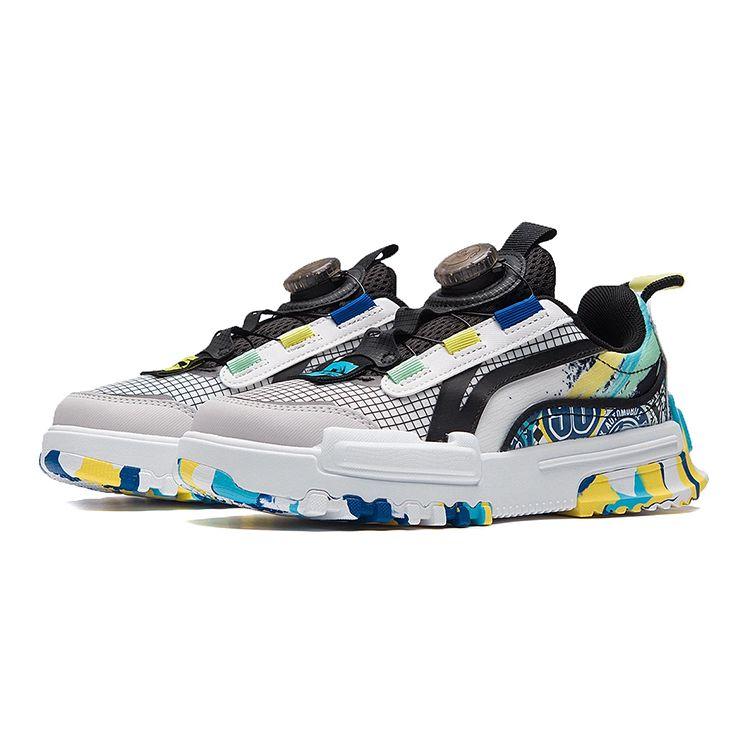 Li Ning Journey 2.0 Low Sports Casual Shoes Kids Sneakers White Black Camouflage YKCS108-3