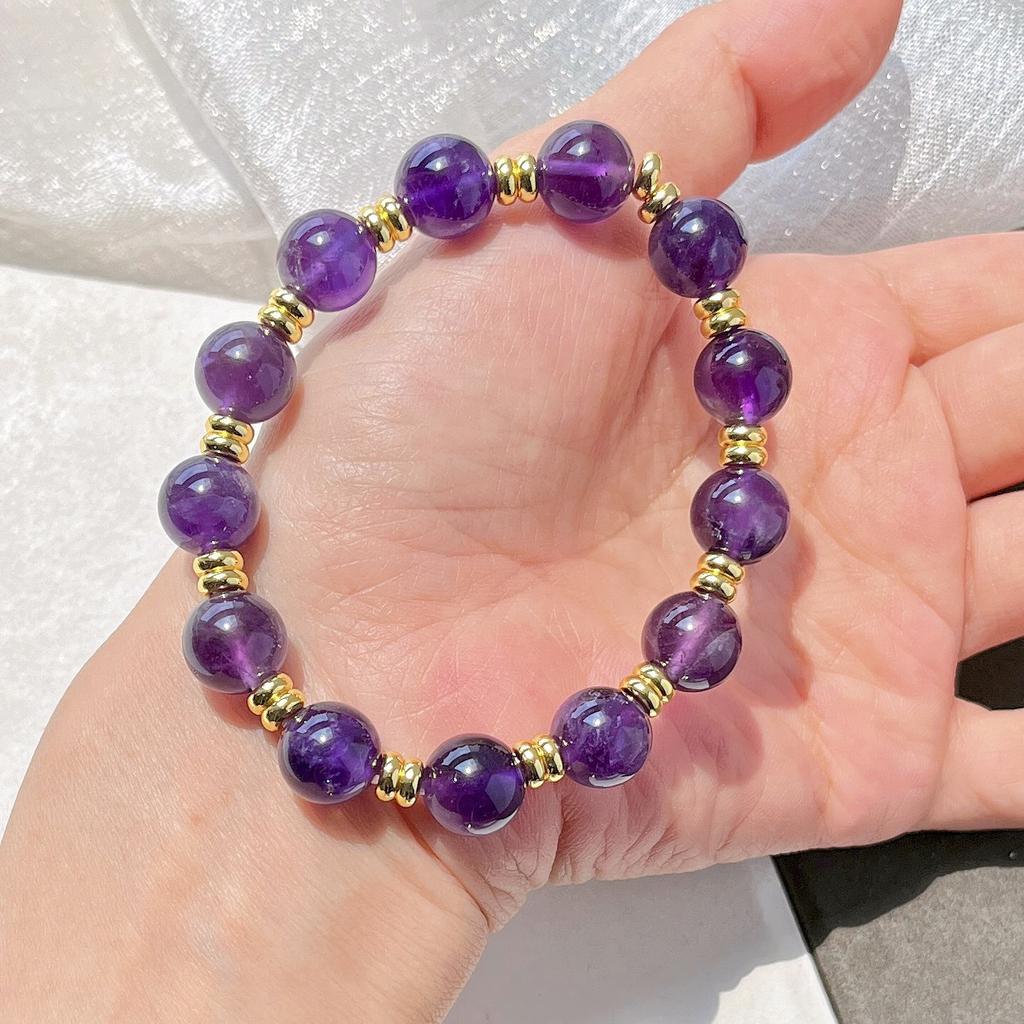 10Mm Natural Royal Purple Grape Amethyst Bracelet Bracelet Jewelry