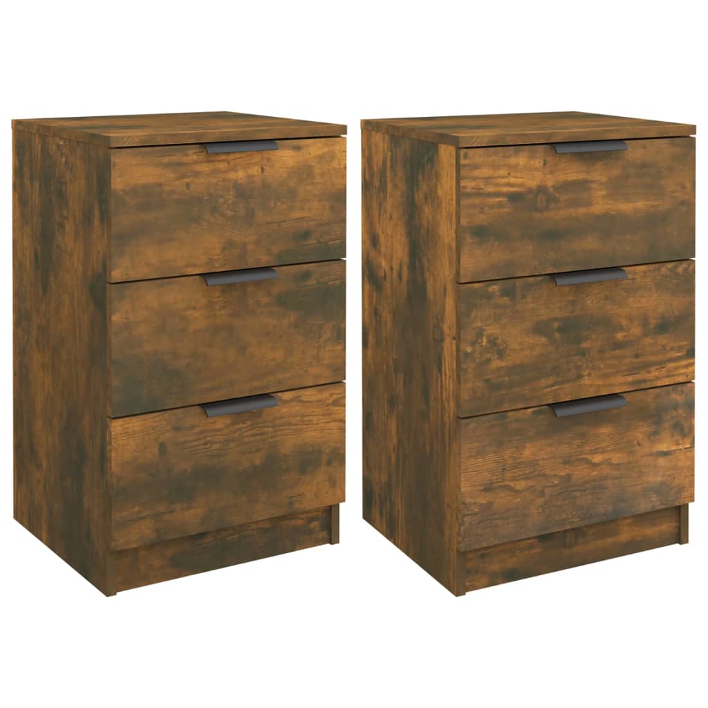 Nightstands 2 Pcs Smoked Oak 40 X 36 X 65 Cm