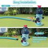 Water Sprinkler Baseball Toy For Kids Toddlers With Roating Spray Nozzles Attaches Garden Water Hose Outdoor Splashing Water Toy