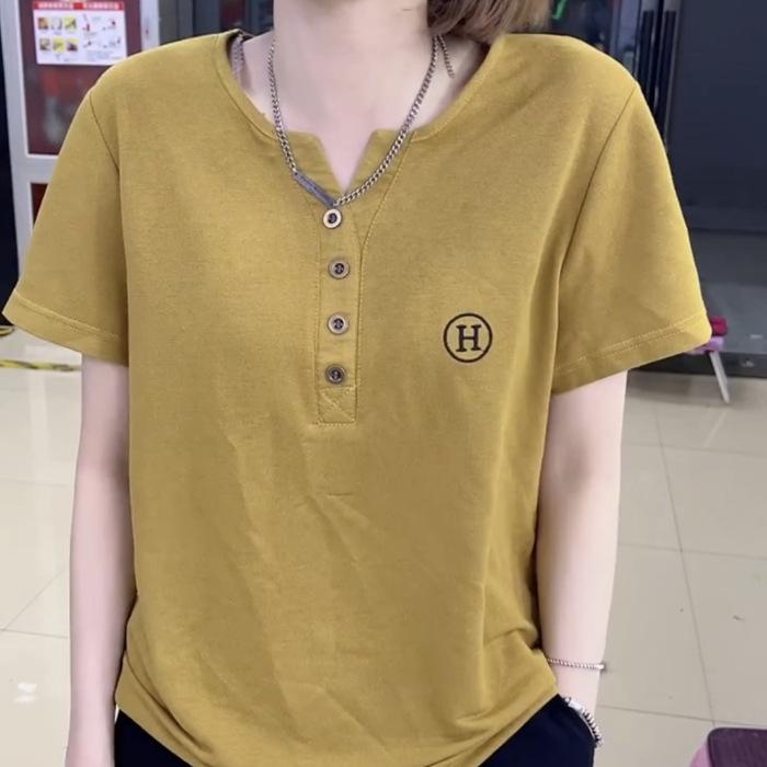 Short-sleeved T-shirt for Women In Summer Large Size Loose New Style To Cover Belly and Make Them Look Slim and Versatile Mother Casual Top for Women