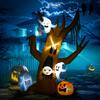 Halloween Decoration, 2.40m Tall Ghost Tree, Self-inflating, LED Lighting, for Outdoor Use