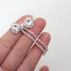 Colorful Rhinestone Heart Bow Tassel Pendant for DIY Jewelry & Hair Accessories