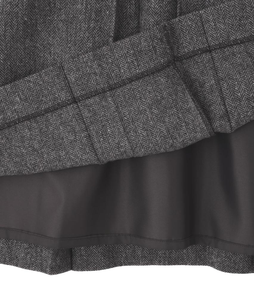 Human Woman Pleated Skirt S (Herringbone Tweed) / Women's / 077-5220100 021_Charcoal