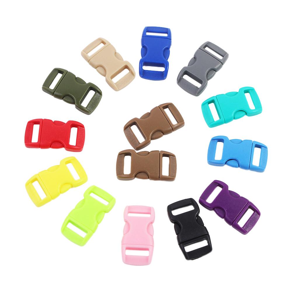 10Pcs DIY 10mm Dog Collar 3/8" Parachute Webbing Strap Paracord Outdoor Camp Side Release Buckle