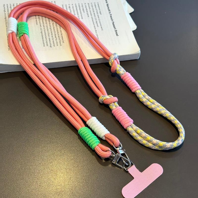 

Universal Knotted Mobile Phone Lanyard Outdoor Trendy Creative Long Crossbody Strap Durable Fashion for Smat Phone Case Bag розовый
