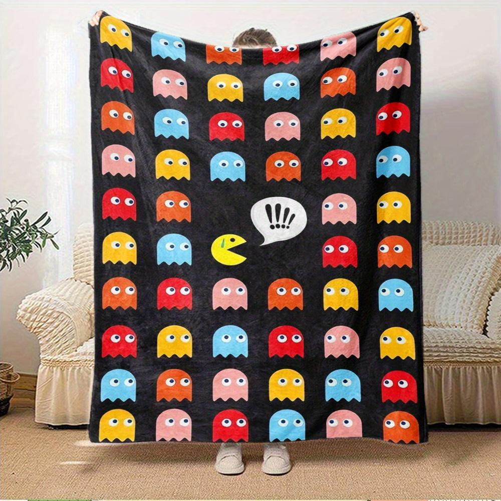 

1pc Pac-Man,Ghosts,Classic GameDigital Print Fleece Blanket - Contemporary Style, Suitable for All Seasons, Perfect for Home, Travel, or Cam 150x180cm