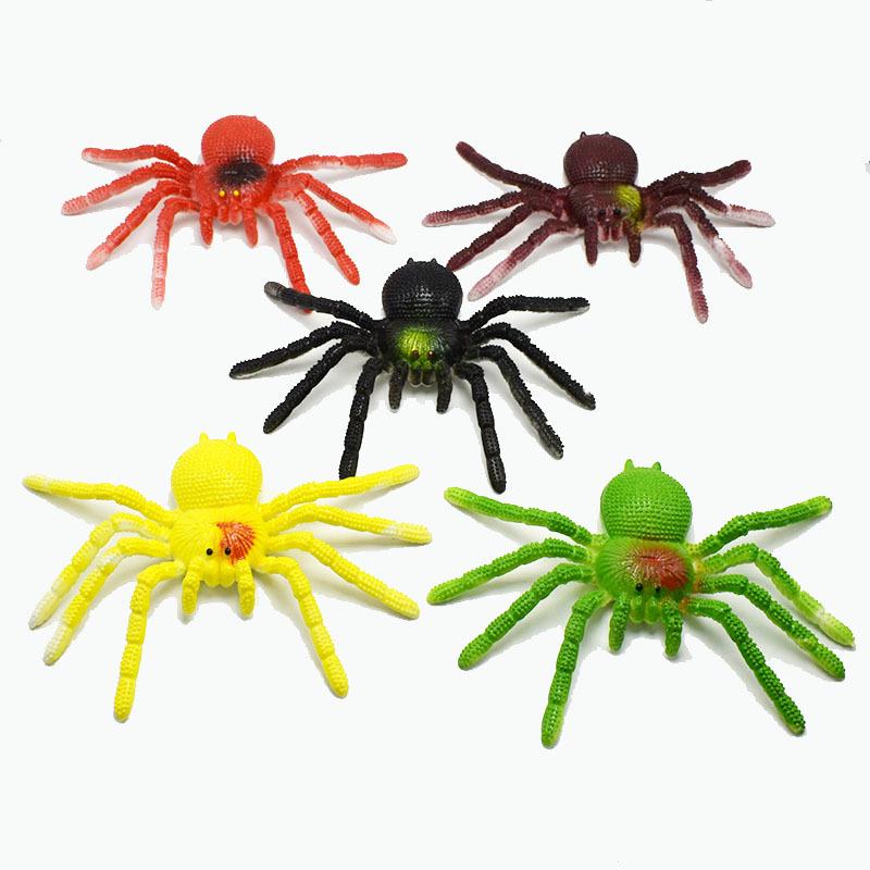 Colorful TPR Spider, Grasshopper, Lizard, Snake, and Goldfish Prank Toys Set