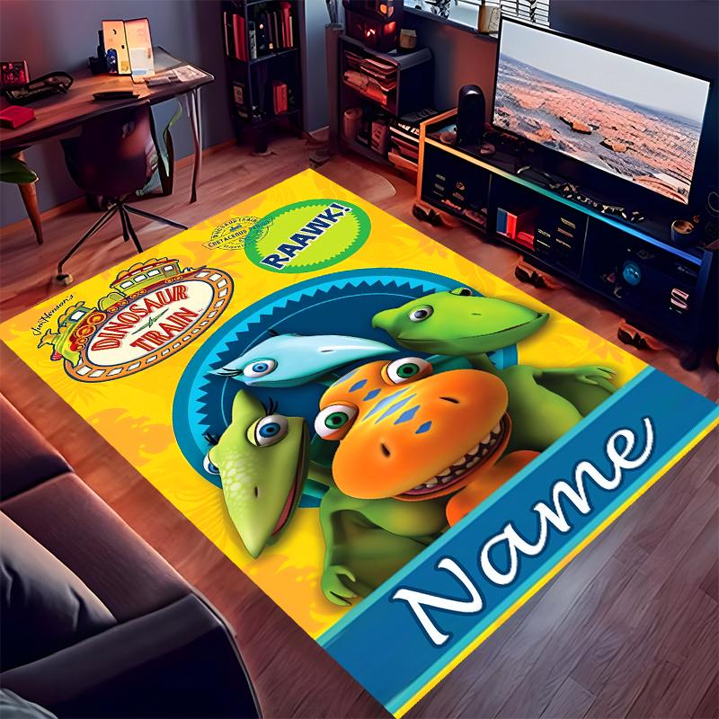 Custom Personalization Dinosaur Train Print Area Rug - Soft, Washable Non-Slip Indoor Mat,Living Room,Home&Office Decorative Rug
