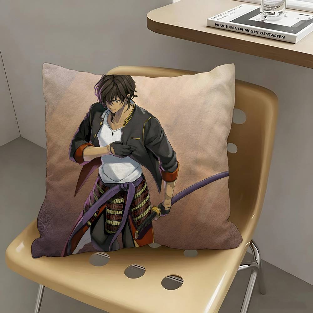 1pc Anime Touken Ranbu Kai Pillow Case Fashion Square Pillowcase Bedroom Sofa Room Ins Decoration Leisure