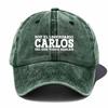 Carlos Legend Baseball Cap - Black With White Text, Adjustable Snapback, Breathable Mesh Back, Perfect For Outdoor Travel & Casu