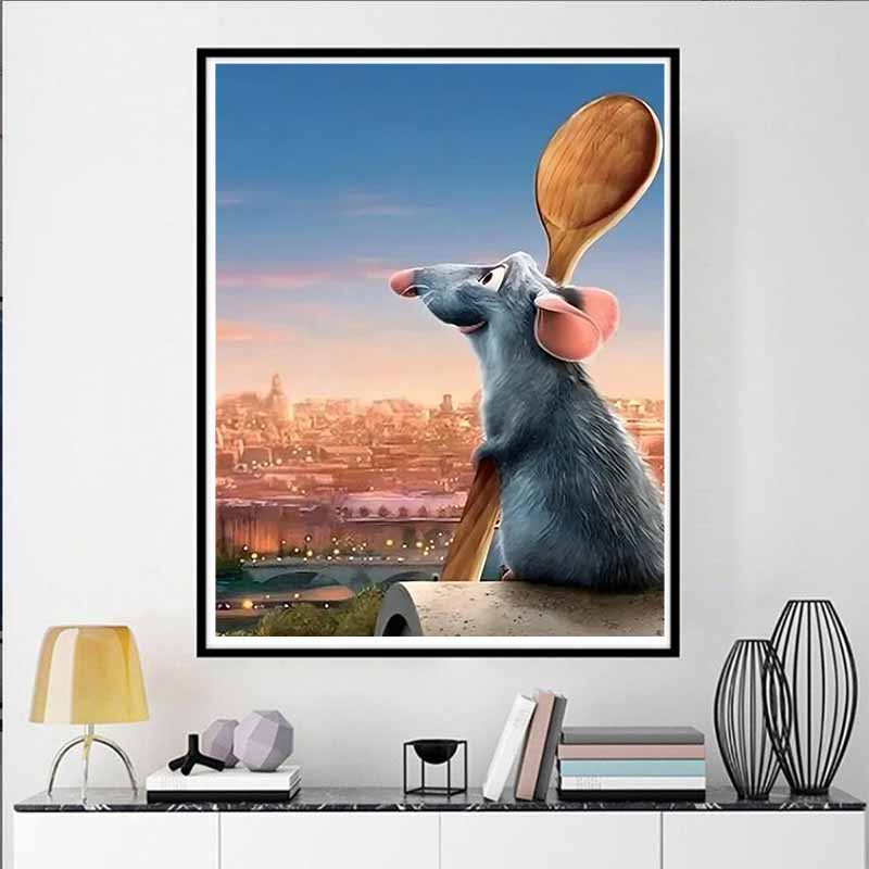 Disney 5D DIY Diamond Painting Decorations Food Fantasy Theme Illustrations Diamond Embroidery and Rhinestone Cross Stitch Set Handmade
