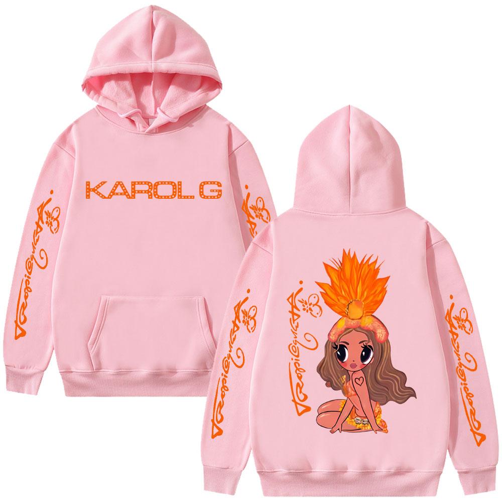Karol G Tropicoqueta Hoodie Men Women Fashion Pop Music Sweatshirt Unisex Casual Fleece Oversized Hoodies Pullover