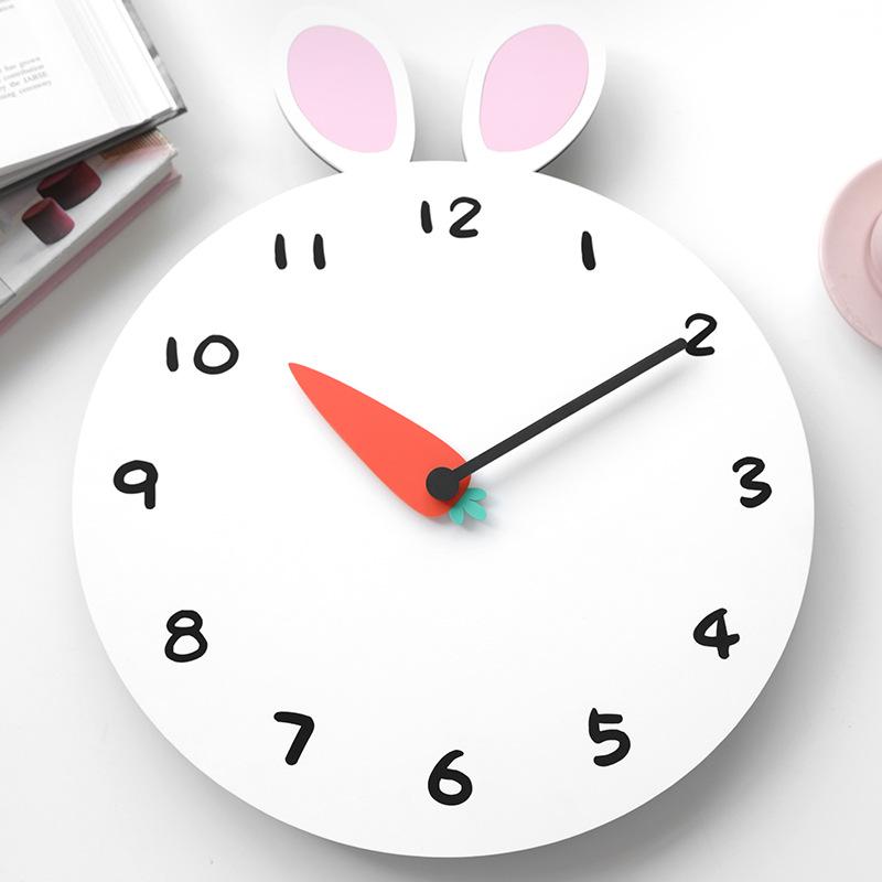 Wozoom Cartoon Silent Wall Clock - Creative, Cute Art for Bedroom Decor