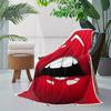 Sexy Lips Theme Pattern Flannel printed blanket suitable for all seasons suitable for living room office sofa and travel