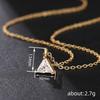 Ladies' Triangular Pendant Necklace with Triangular Synthetic Zircon Inlay, Elegant and Minimalist Collarbone Chain