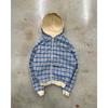 STREETRICH Autunno e Inverno Nuova Giacca con Cappuccio a Quadri, Collo Alto Retro Americano, Larga Davanti e Dietro, Workwear