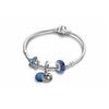 Star City Set 925 Silver Glass Synthetic Cubic Zirconia Bracelet Women's Blue ZT2082