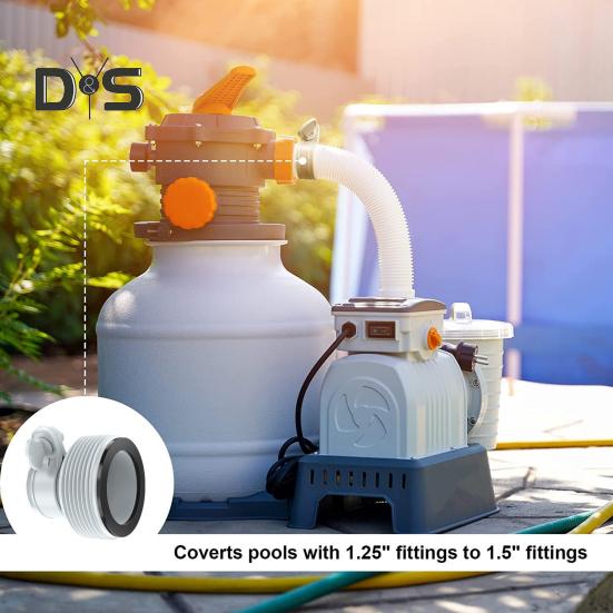 1 Set Replacement Hose Adapter Reusable Pool Hose Connector Durable Threaded Connection Pump Swimming Pool Parts