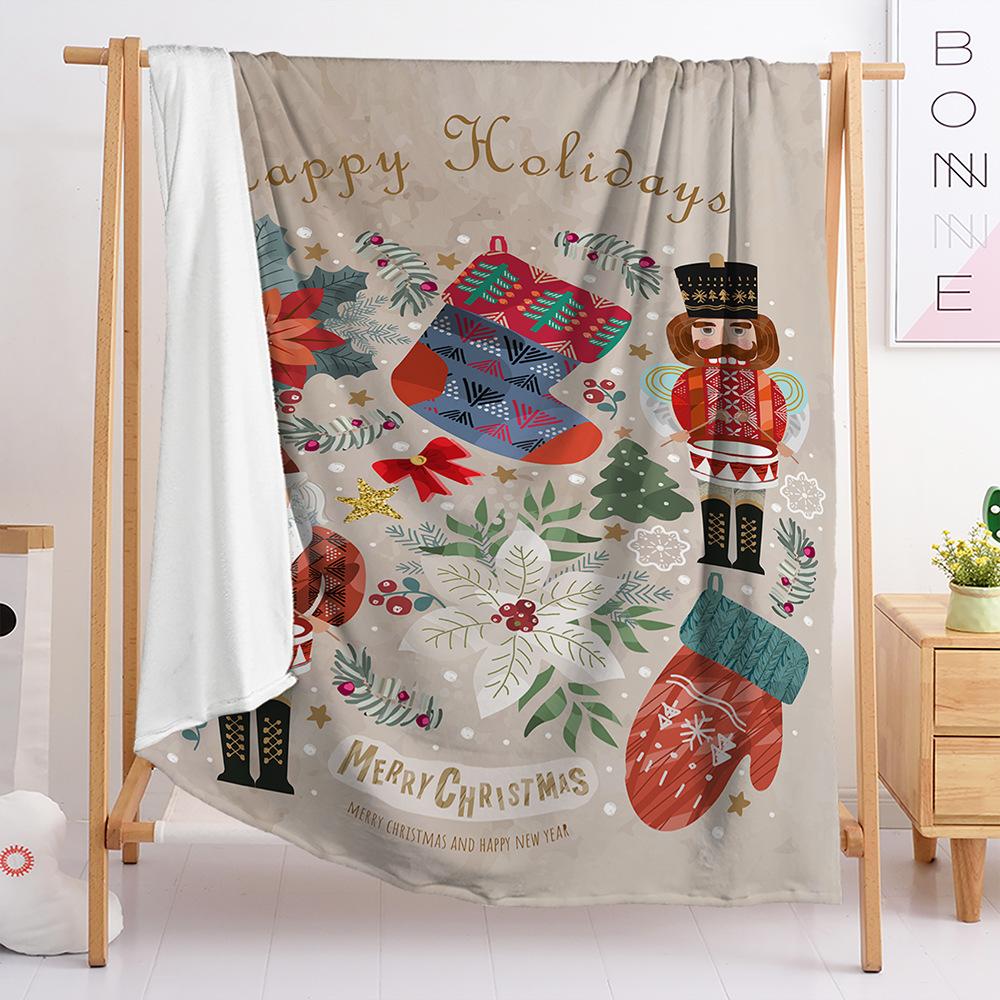 

Blanket Flannel Blanket Christmas Illustration 3D Digital Printing Blanket Blanket Living Room 120X90cm