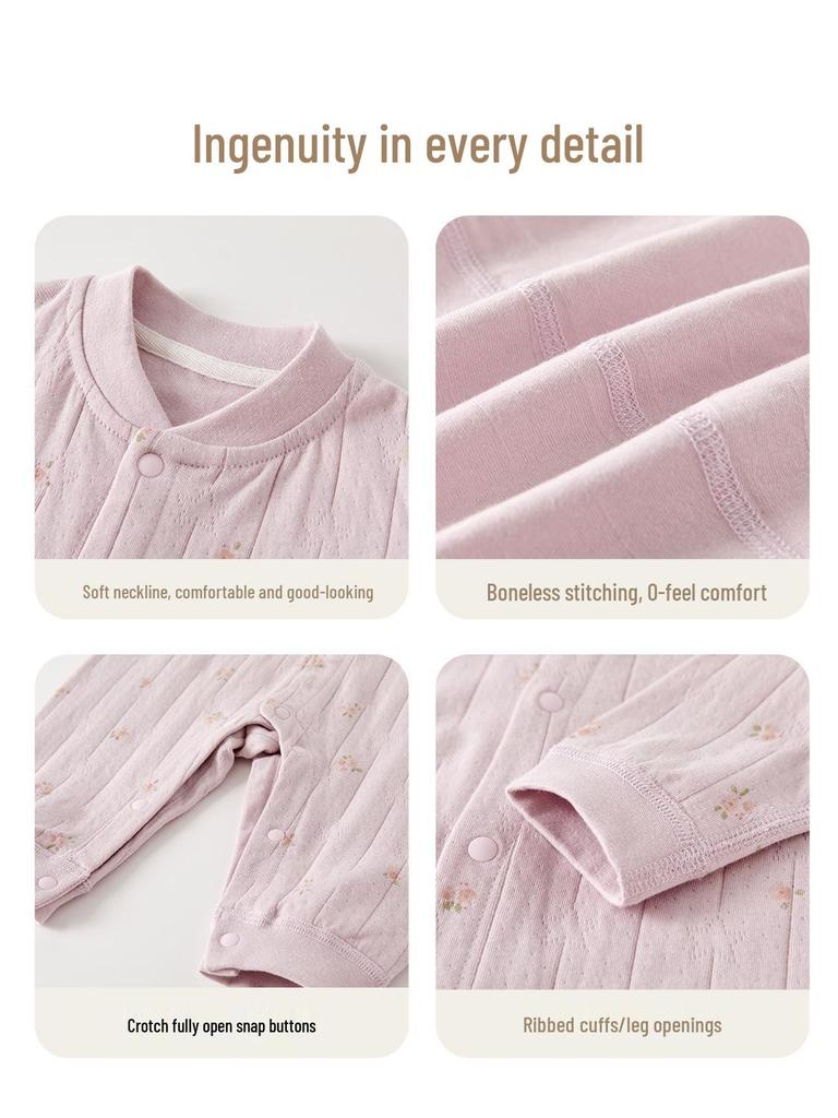 Unisex Baby Cotton Long Sleeve Bodysuit Pajamas