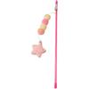 BWESOO Pink Cat Stick Toy Elastic Rope Plush Ball Star Pendant Bite-Resistant Comfortable Grip Relieve Boredom Handmade Kitten Teaser Wand Cat Mice