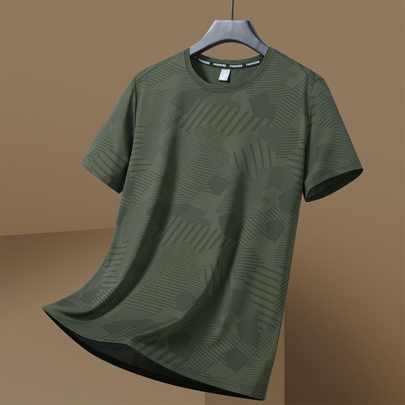 

Ice Silk T-shirt Men s Camouflage Large Size Casual Short-sleeved Men s Thin Loose Top 2XL армия зеленый