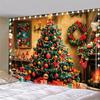 Tapisserie murale à suspendre pour sapin de Noël avec renne du matin d'hiver, décoration murale pour sapin de Noël, magnifique sapin de Noël, cadeaux pour cheminée