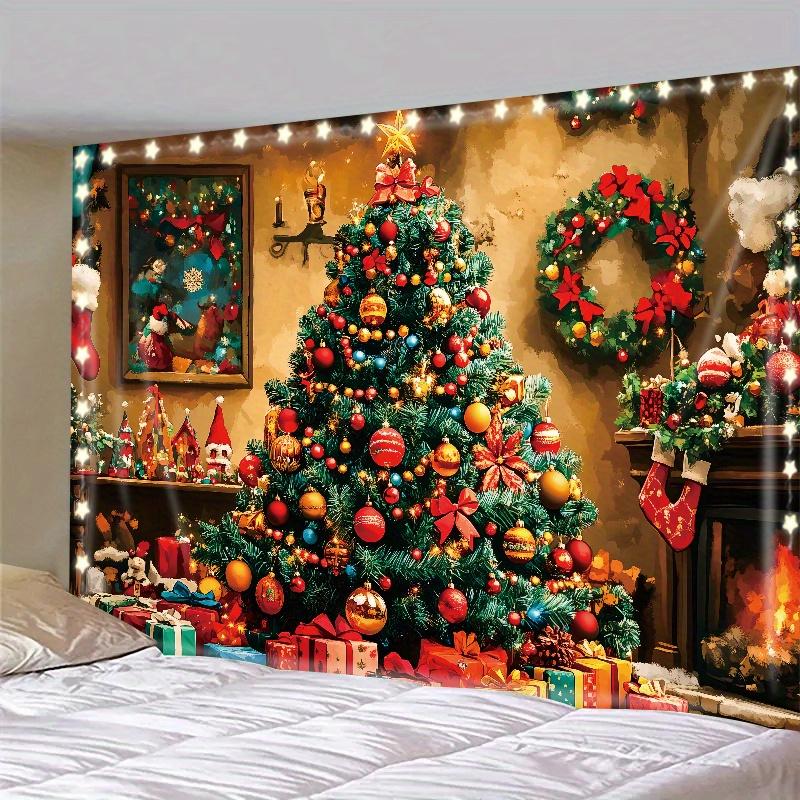 

Зимнее утро Олень Рождественская елка Настенный гобелен Рождественская настенная подвесная елка Настенная подвесная елка Великолепная рождественская елка Камин Подарки 230x180cm