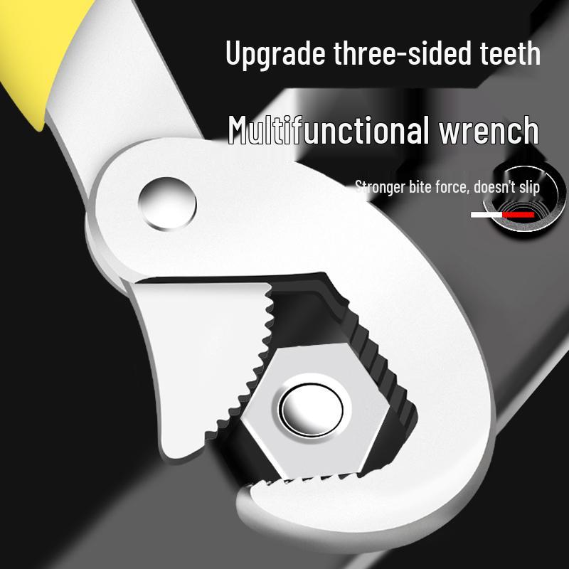 Adjustable Multifunctional Wrench Set: Large Pipe Wrench & Universal Small Wrench for Bathroom Use