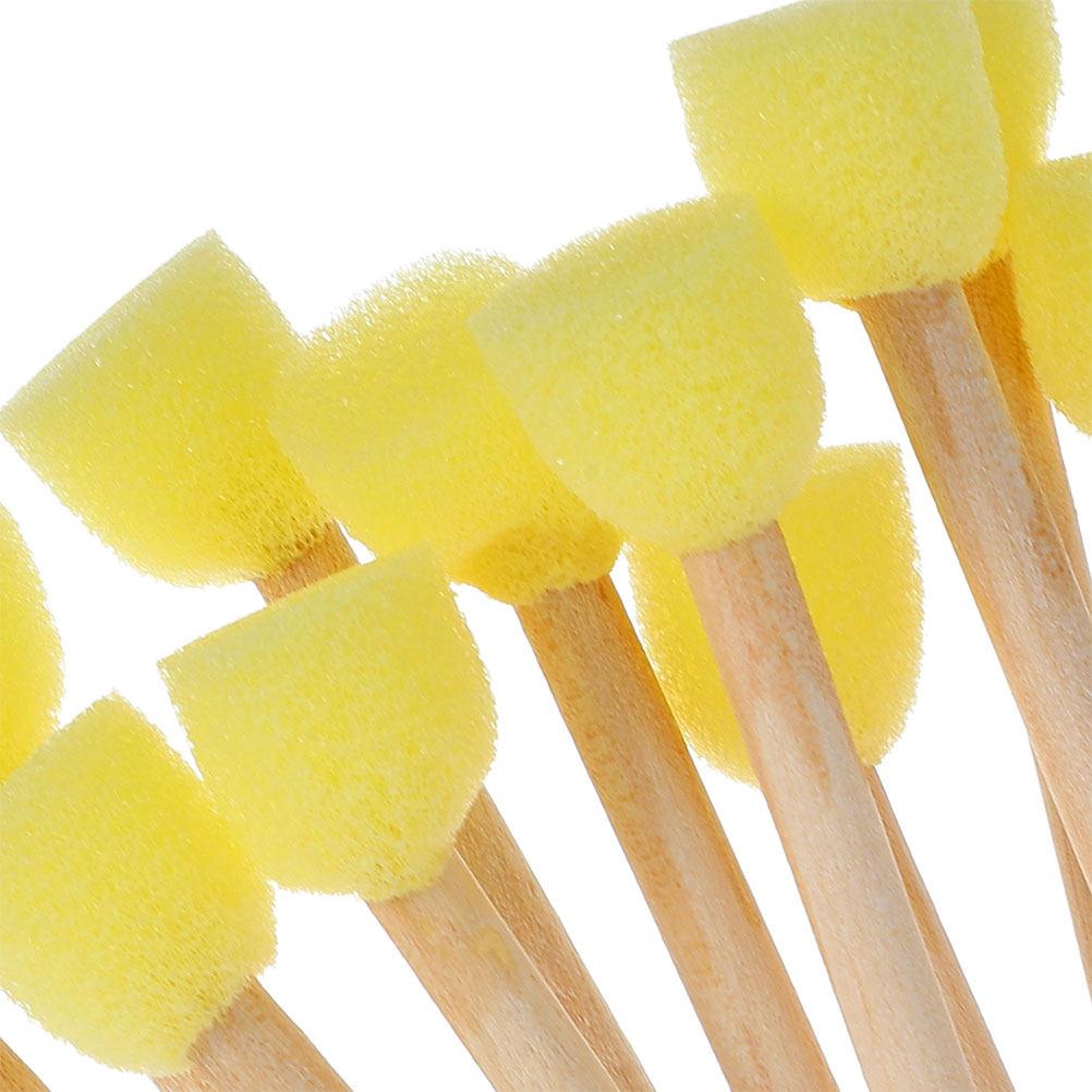 30Pcs Round Sponge Brushes Kids Art Supplies Soft Sponge Tips Wooden Handle Graffiti Painting Tools for Home School Art Class