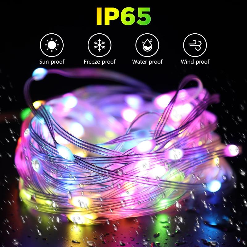 RGBIC LED Light Strip 5/10/20 Meters Bluetooth APP Music Synchronization DIY Programmable Decorative Fairy Lights