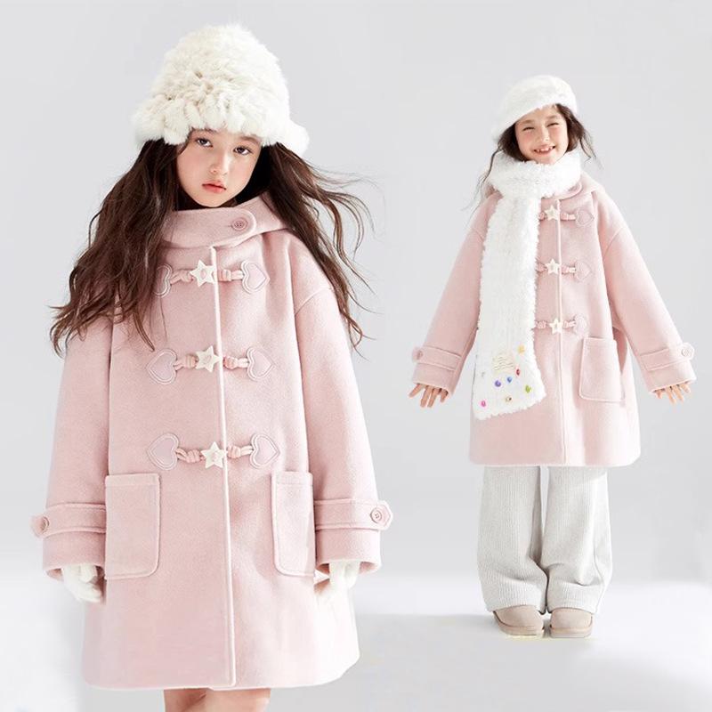

Girls Coats with Toggle Buttons for Autumn and Winter – Outerwear for Older Girls 170cm розовый