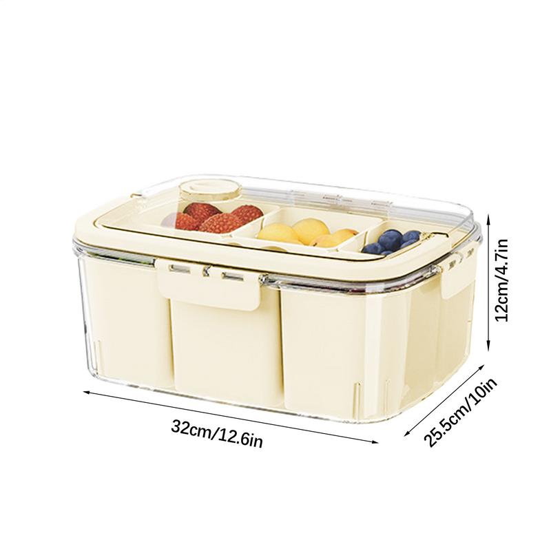 Divided Snack Tray With Lid Sealed Fruit Tray With Lid Portable Charcuterie Sealed Container For Candy Nuts