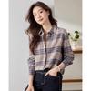 TERRE BLEUE Women's Plaid Casual Shirt