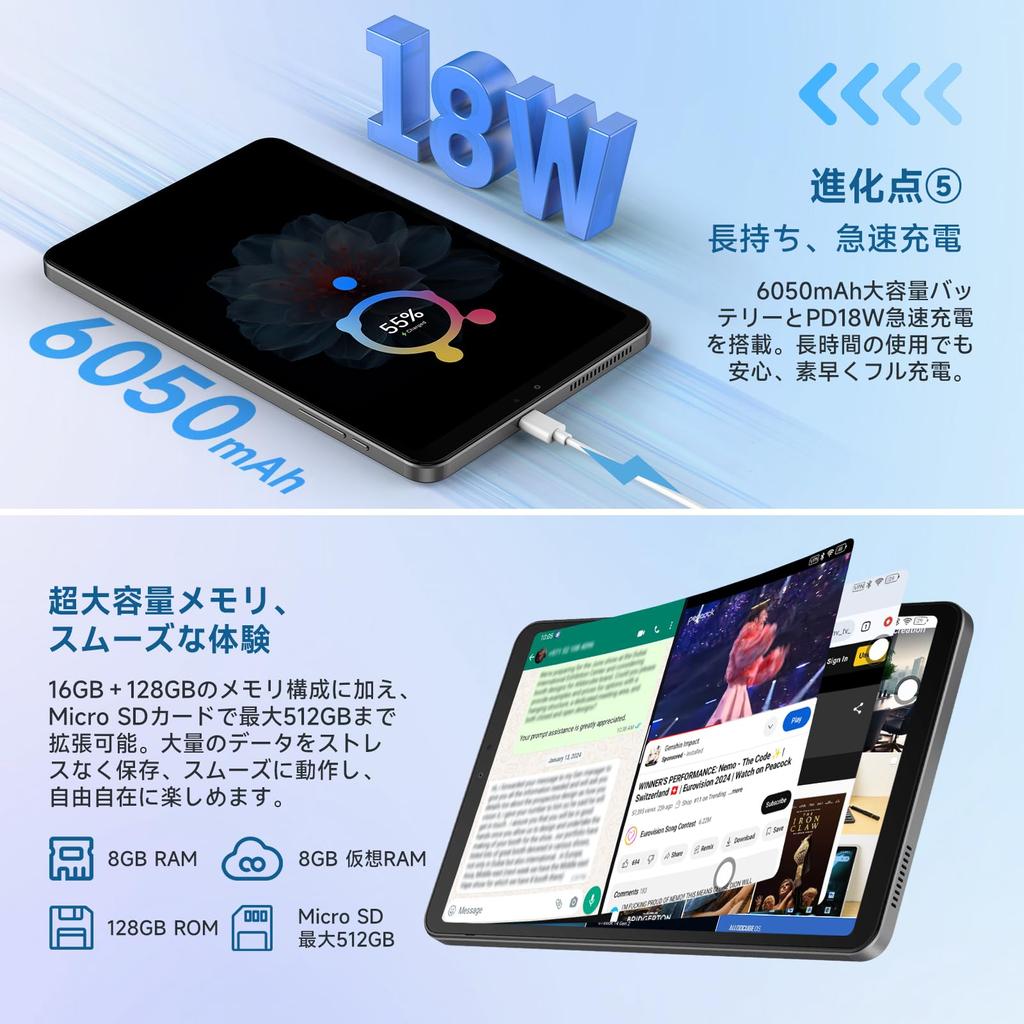 ALLDOCUBE iPlay60mini Pro Tablet Inch Tablet Face Recognition Dual Speaker WidevineL1 ALLDOCUBE System Android14 Tablet 6 Axis Gyro 1920 X 1200 FHD