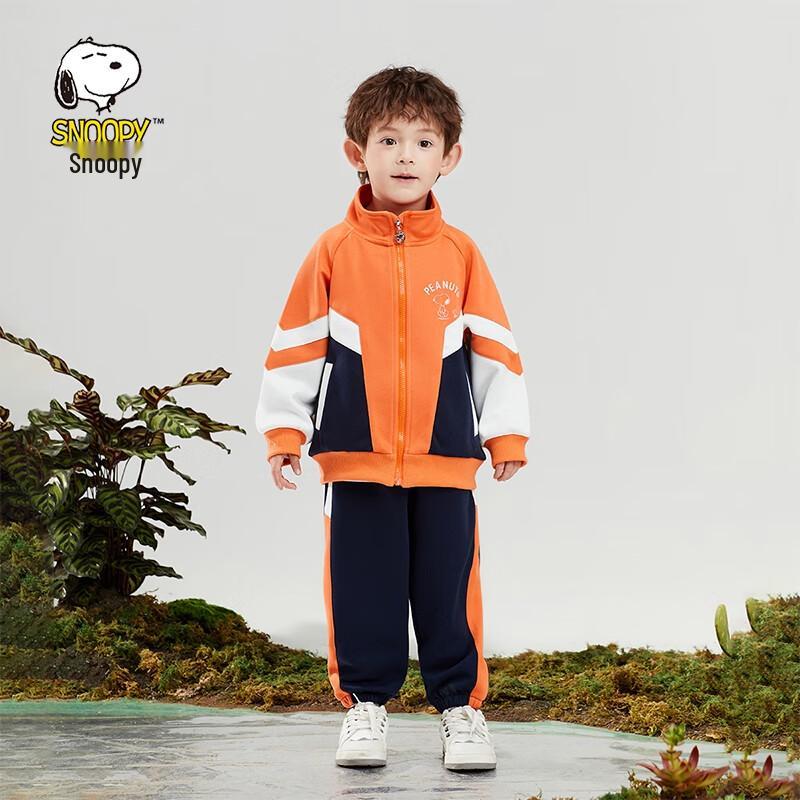 Snoopy Kids Patchwork Long Sleeve Set 130cm оранжевый